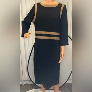 Shelby & Palmer Black and Tan Long Sleeve Dress